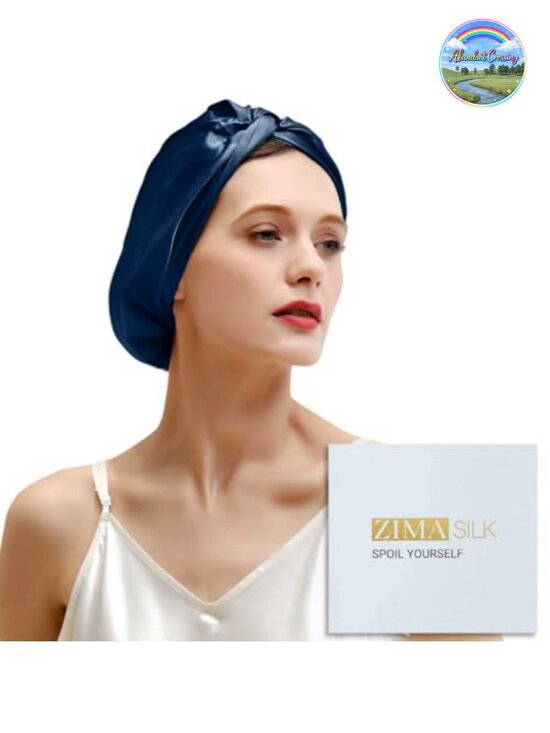 100% 22 Momme Mulberry Silk Hair Bonnet for Sleeping - Adjustable Friction main image 5